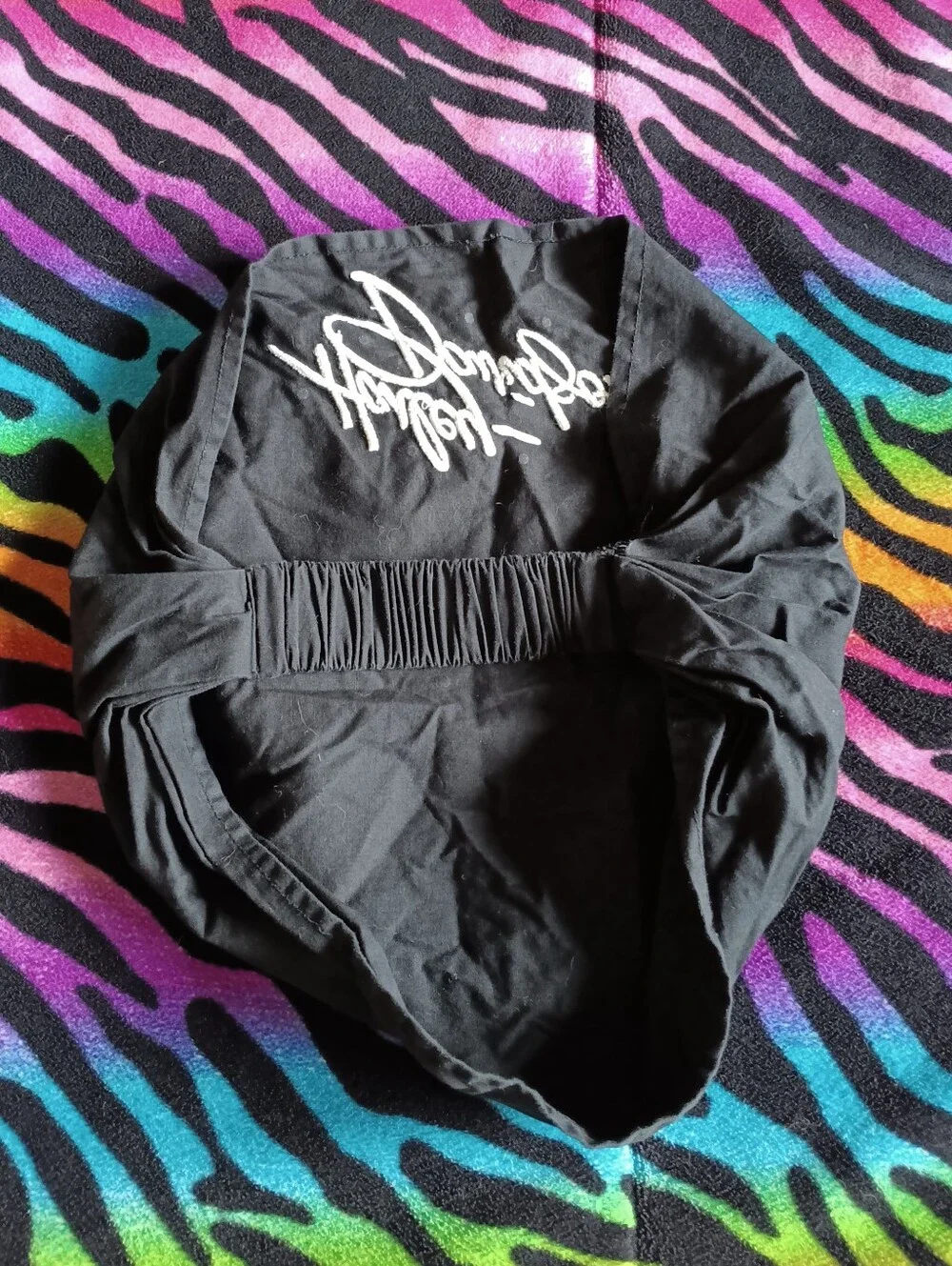 🖤🧡 Y2K Harley-Davidson Women's Embroidered Rhinestone Headwrap Hair Cover OS